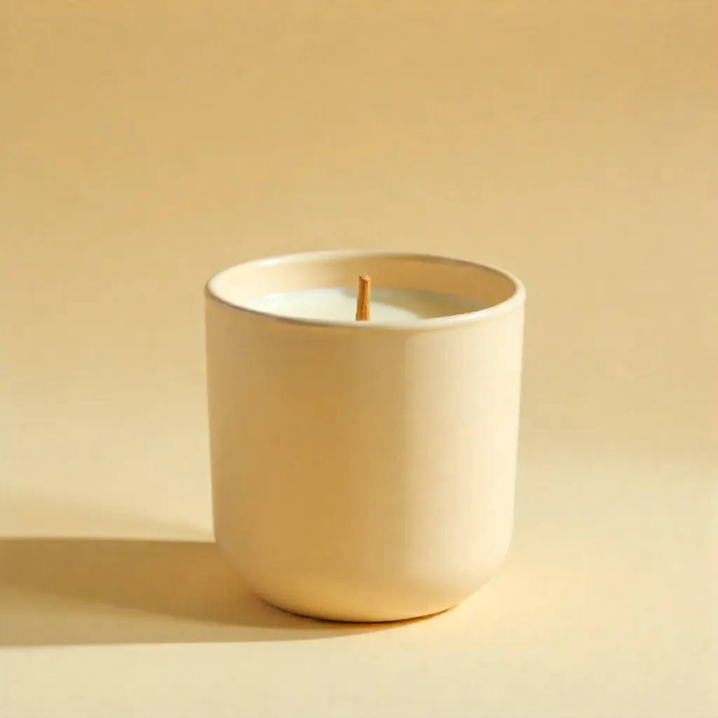 Vanilla scented candle with wooden wick