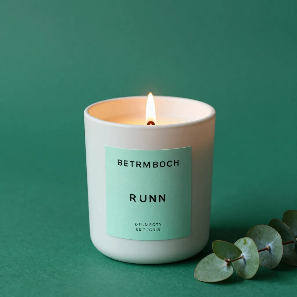 Eucalyptus scented candle in ceramic container